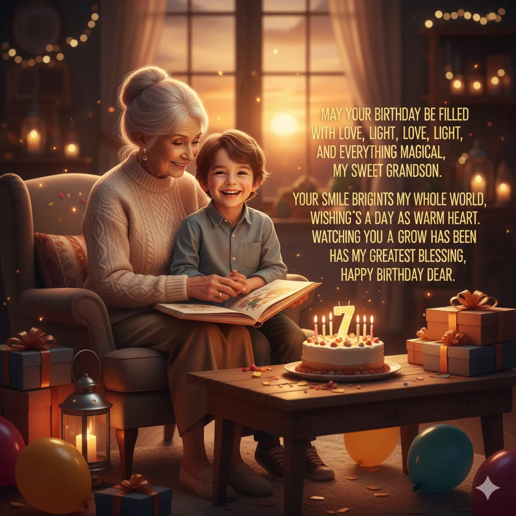 touching birthday wishes to grandson from grandmother