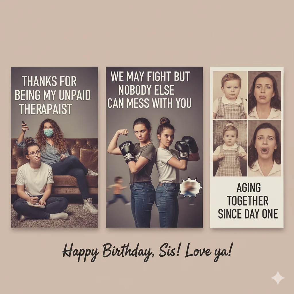 260+ Best Funny Birthday Wishes for Sister 🎁, image size:1024x1024