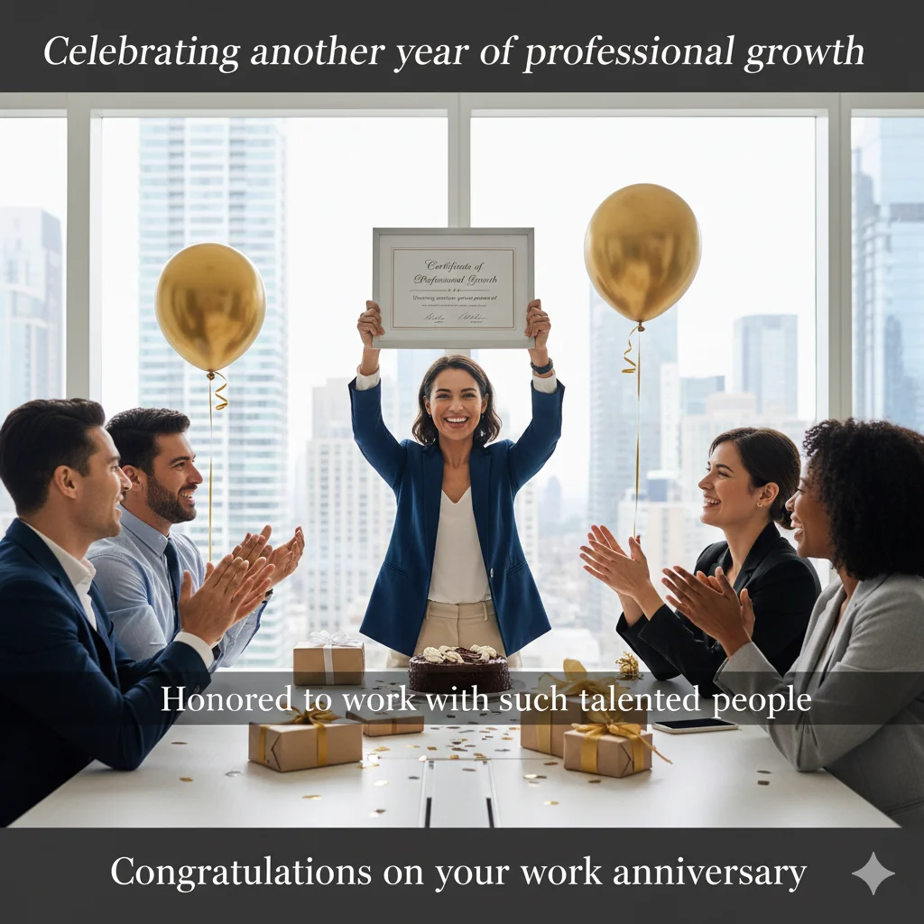 simple work anniversary wishes