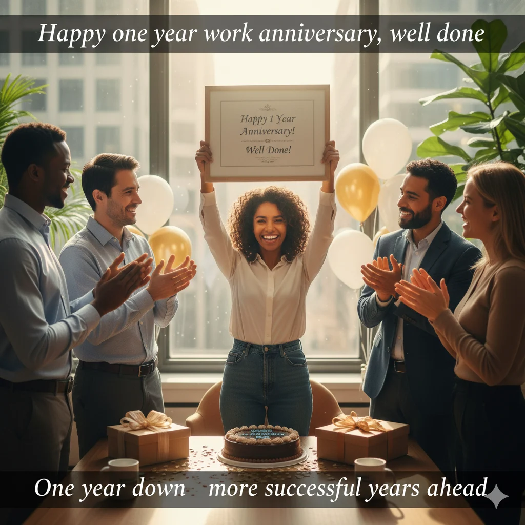 simple work anniversary wishes