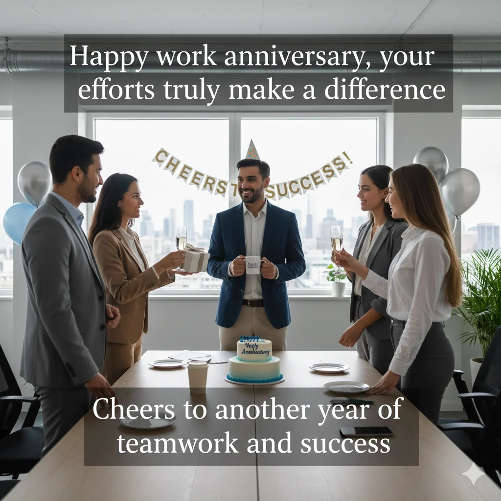 simple work anniversary wishes