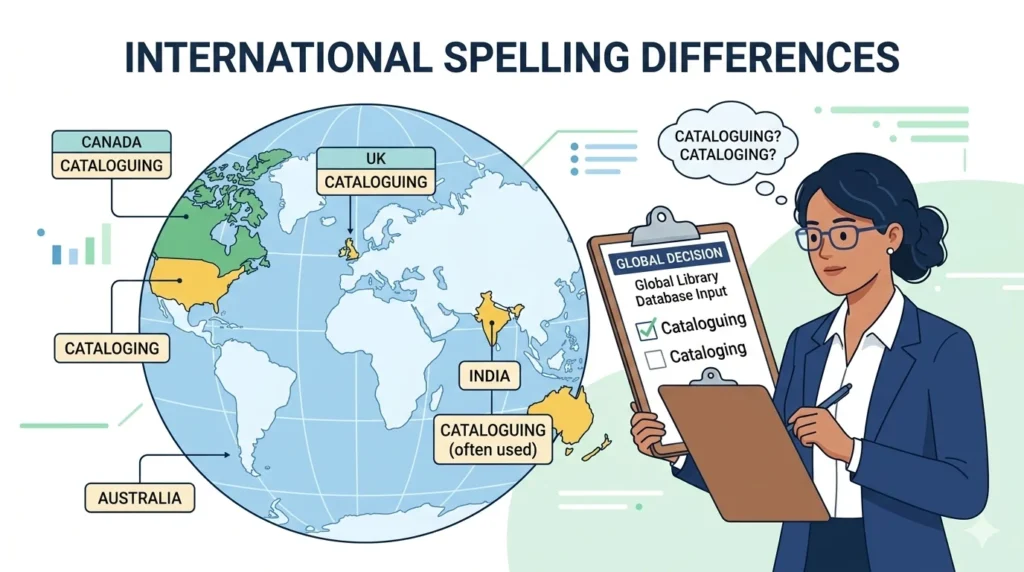 cataloguing vs cataloging