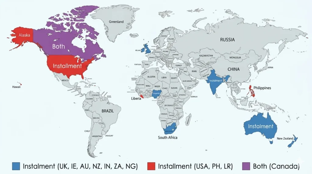 instalments vs installments