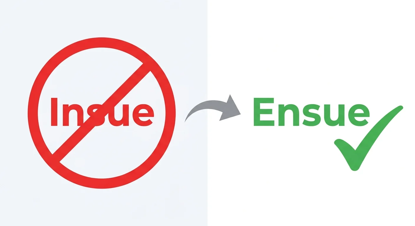 insue vs ensue