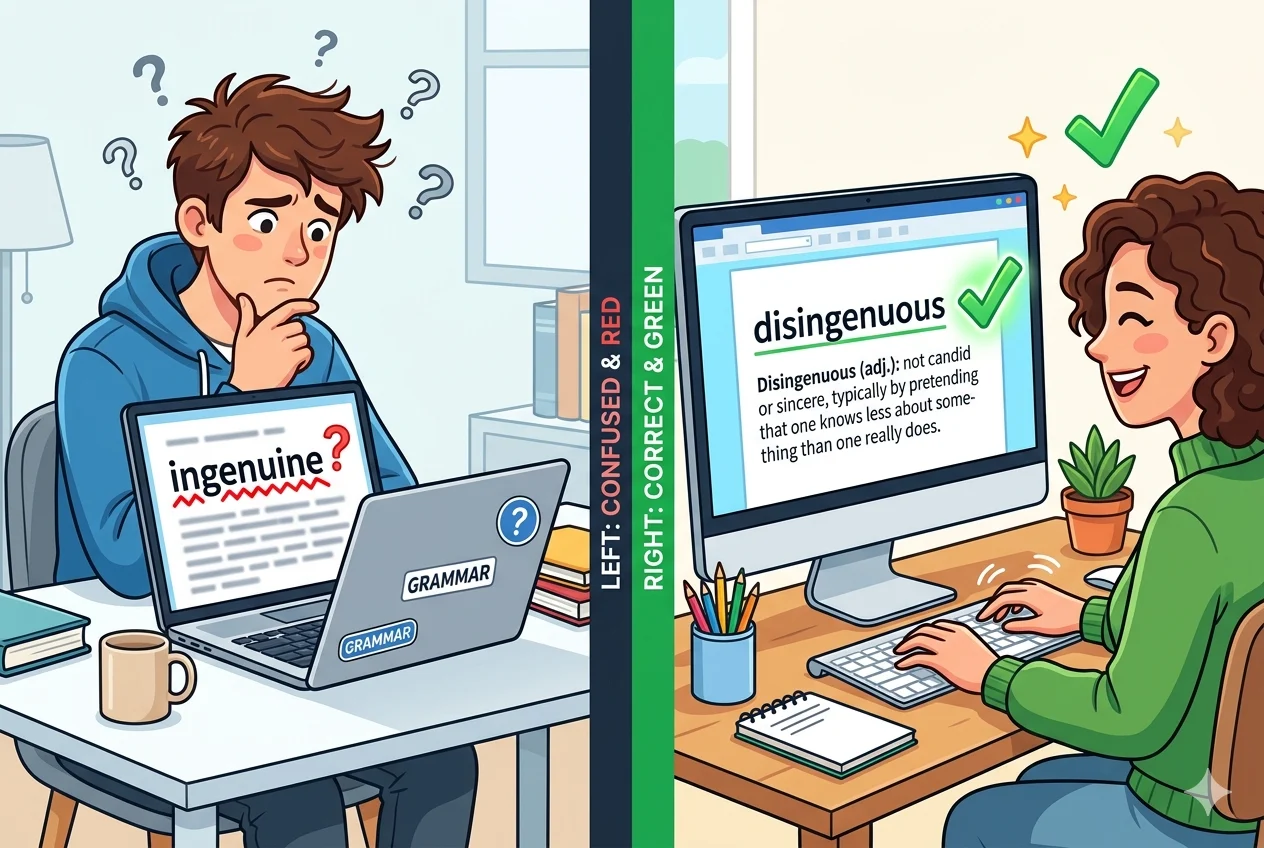 ingenuine vs ungenuine